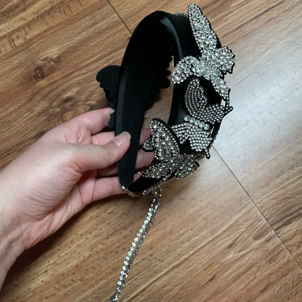 Silver Butterfly Embellished Headband